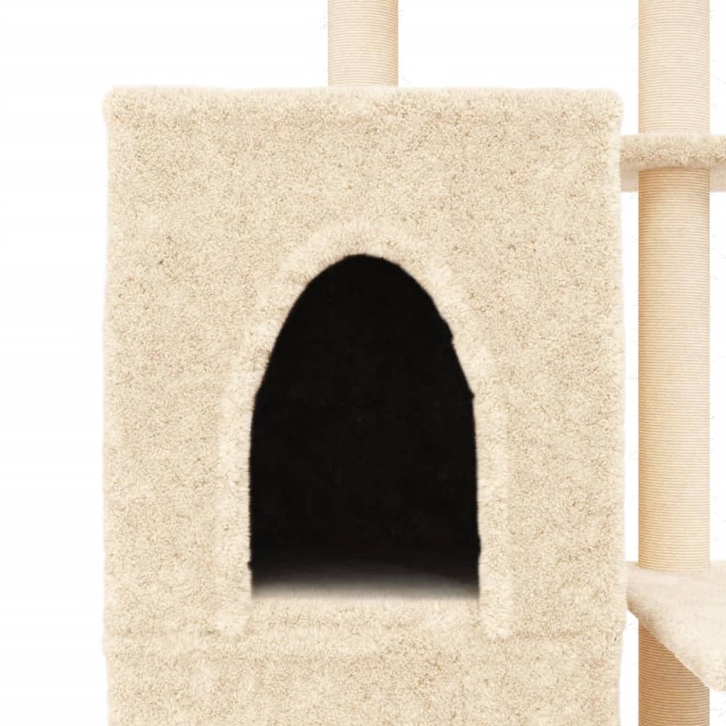 Árvore p/ gatos c/ postes arranhadores sisal 97 cm cor creme