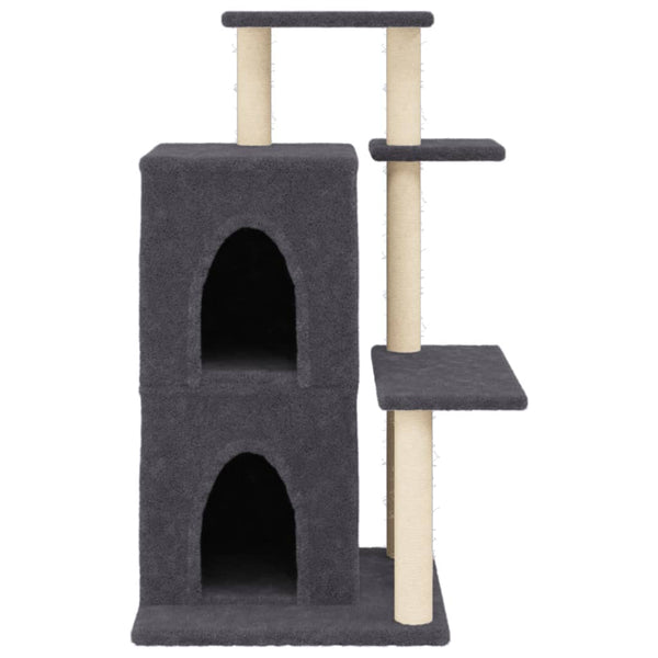 Árvore p/ gatos c/ postes arranhadores sisal 97 cm cinza-escuro