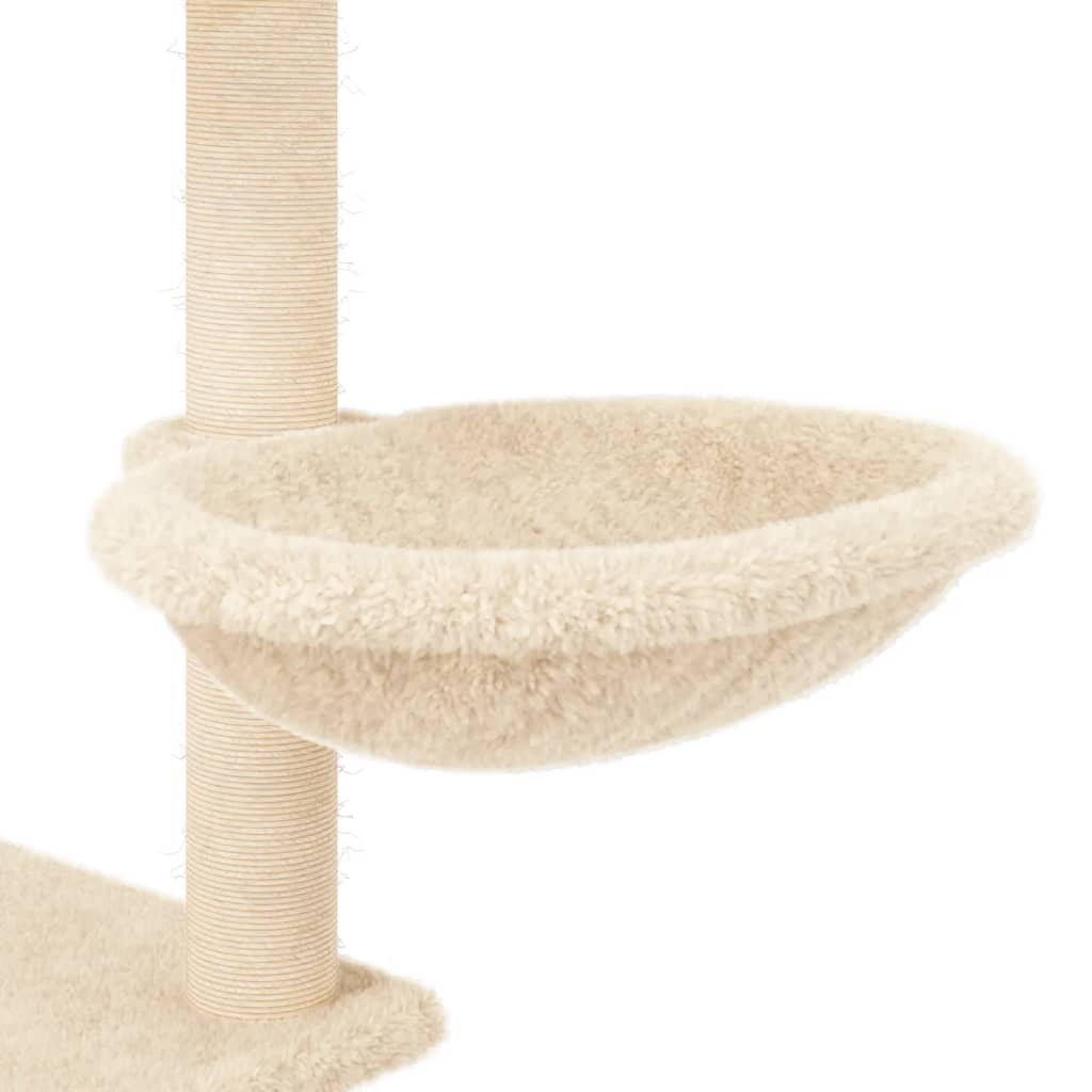 Árvore para gatos c/ postes arranhadores sisal 153 cm cor creme