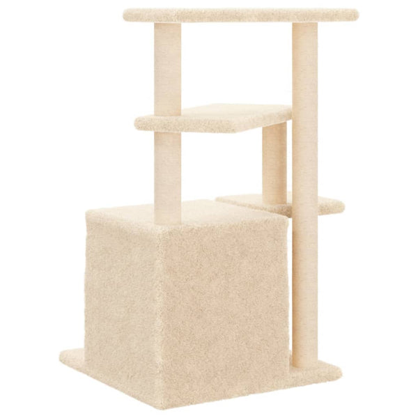 Árvore para gatos c/ postes arranhadores sisal 83,5 cm creme