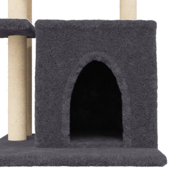 Árvore p/ gatos postes arranhadores sisal 83,5 cm cinza-escuro