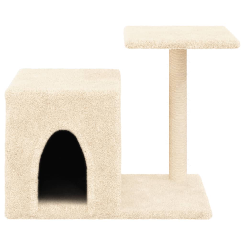 Árvore para gatos c/ postes arranhadores sisal 50,5 cm creme