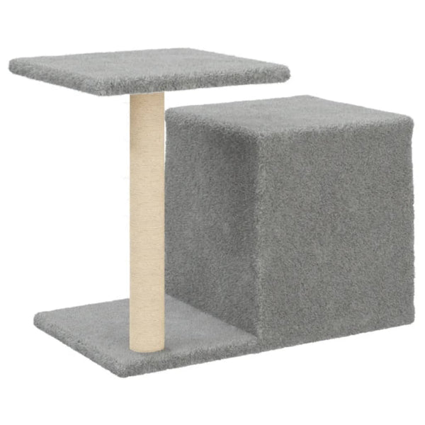 Árvore p/ gatos c/ postes arranhadores sisal 50,5cm cinza-claro