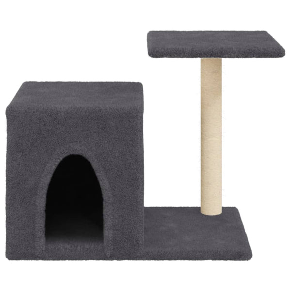 Árvore gatos c/ postes arranhadores sisal 50,5 cm cinza-escuro