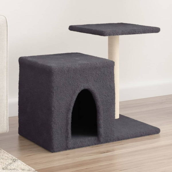 Árvore gatos c/ postes arranhadores sisal 50,5 cm cinza-escuro