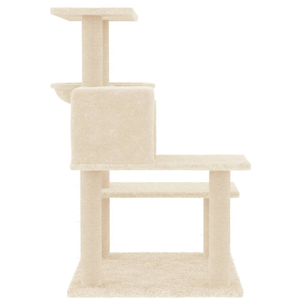 Árvore para gatos c/ postes arranhadores sisal 82,5 cm creme