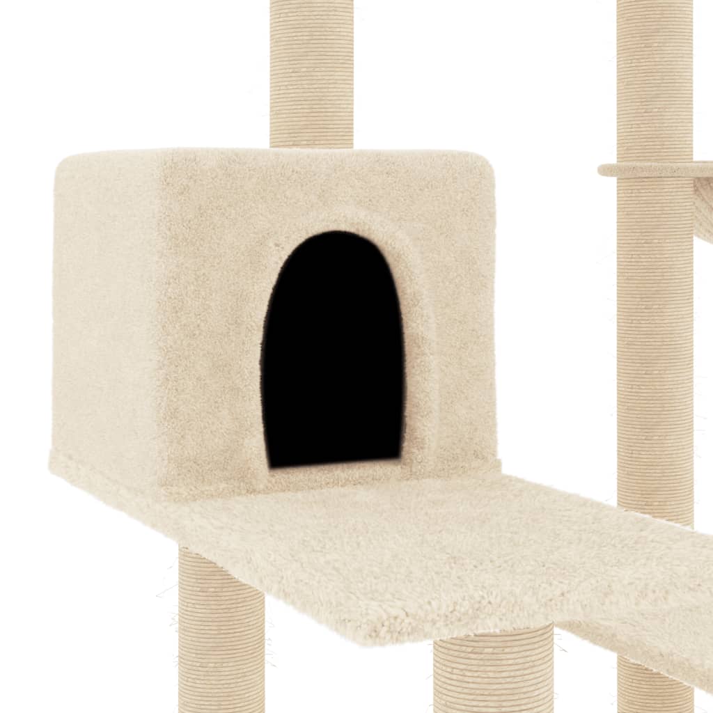 Árvore para gatos c/ postes arranhadores sisal 82,5 cm creme