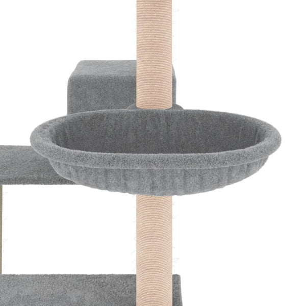 Árvore p/ gatos c/ postes arranhadores sisal 82,5cm cinza-claro