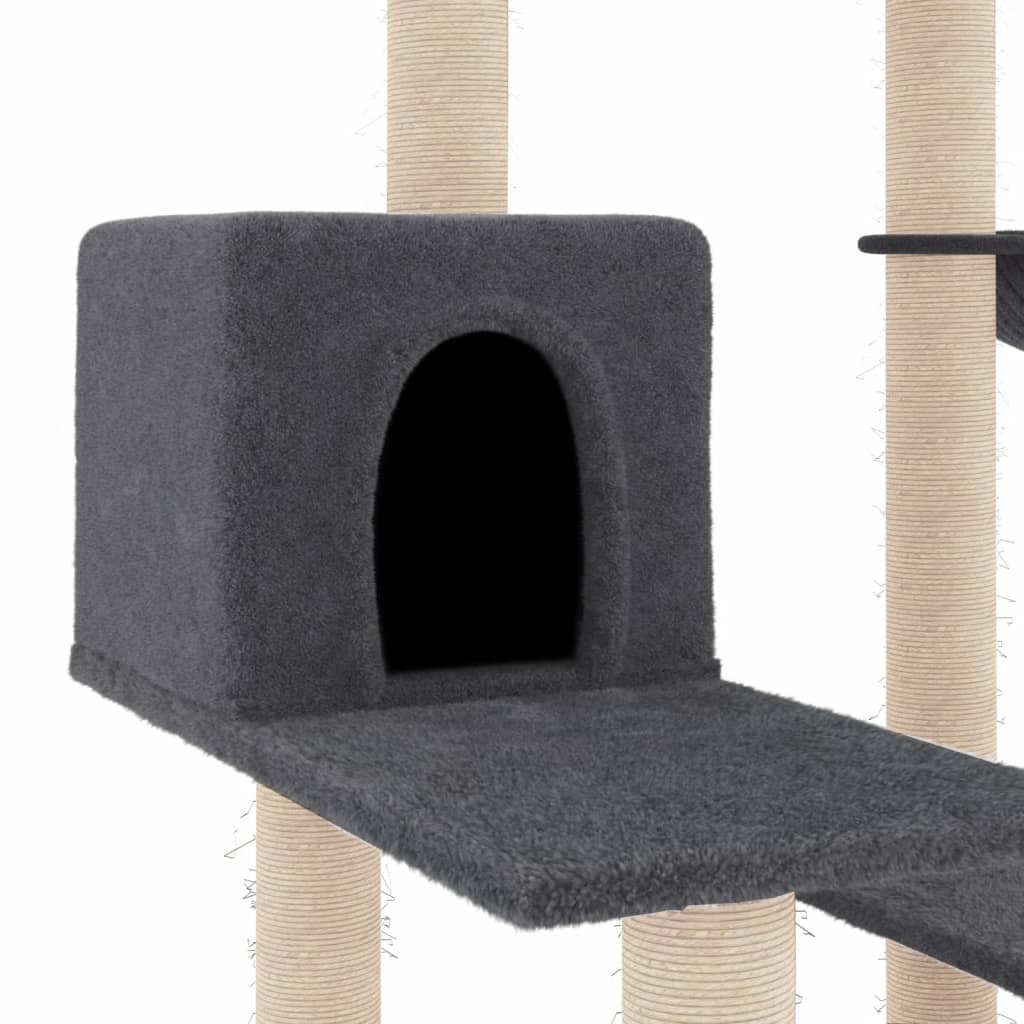 Árvore p/ gatos postes arranhadores sisal 82,5 cm cinza-escuro