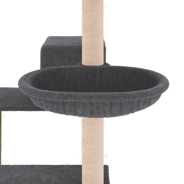 Árvore p/ gatos postes arranhadores sisal 82,5 cm cinza-escuro