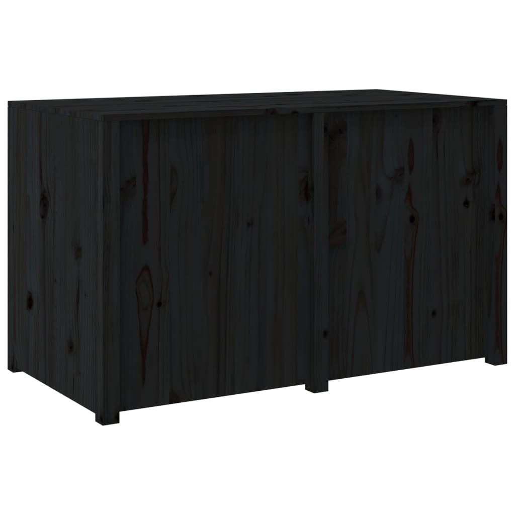 Outdoor kitchen cabinet 106x55x64 cm black solid pine