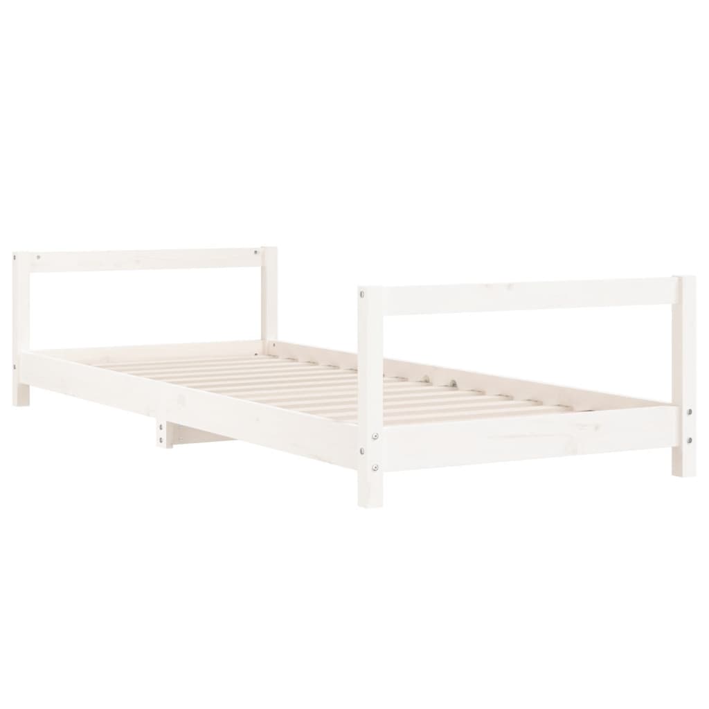 Estrutura de cama infantil 80x200 cm pinho maciço branco