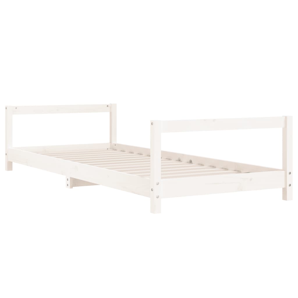 Estrutura de cama infantil 80x200 cm pinho maciço branco