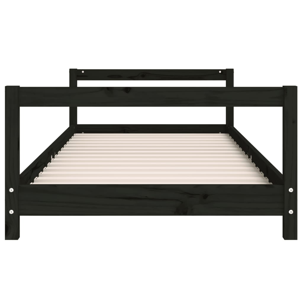 Estructura de cama infantil de pino macizo negro 80x200 cm