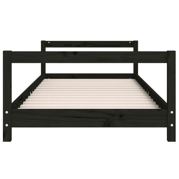 Children's bed frame 80x200 cm black solid pine