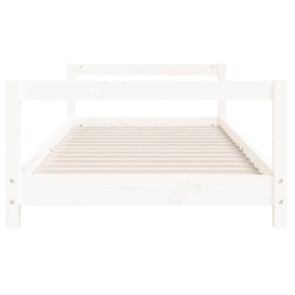 Estructura de cama infantil 90x200 cm pino macizo blanco