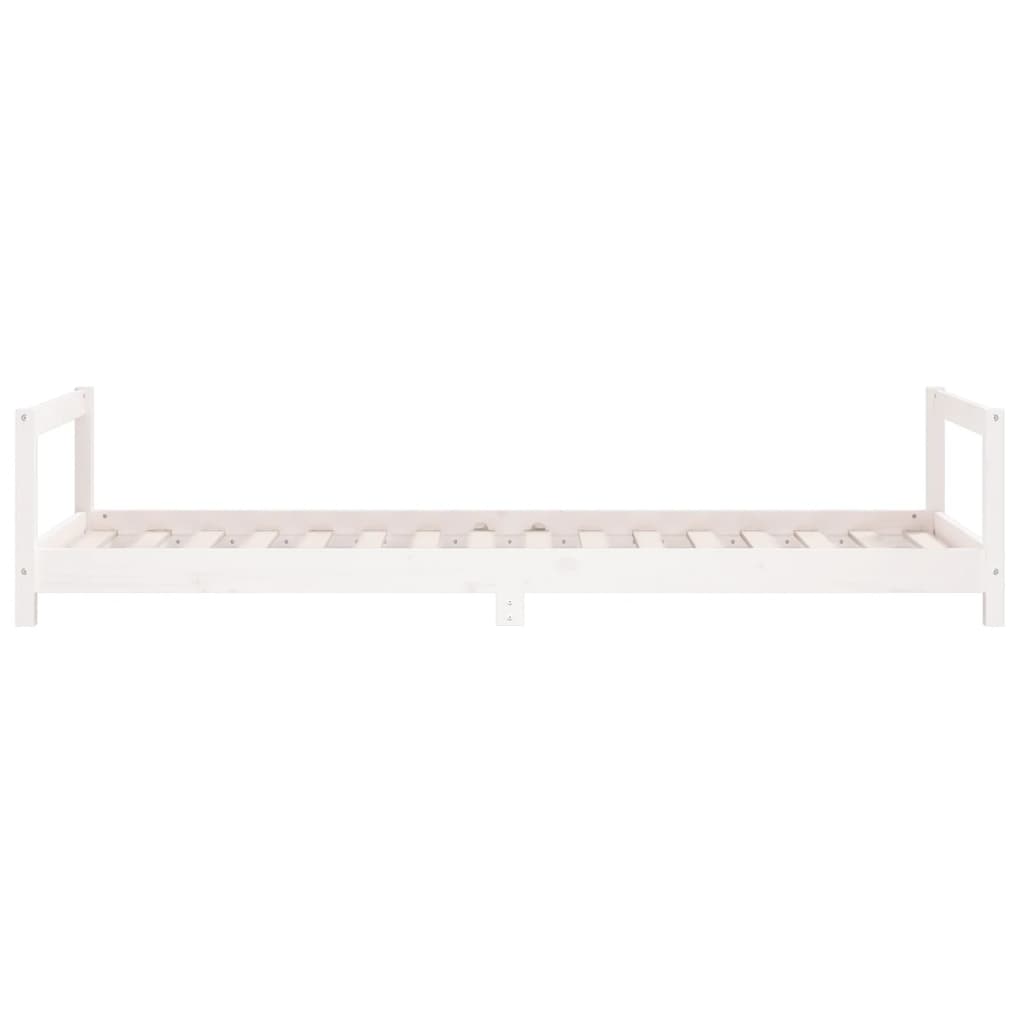 Estructura de cama infantil 90x200 cm pino macizo blanco