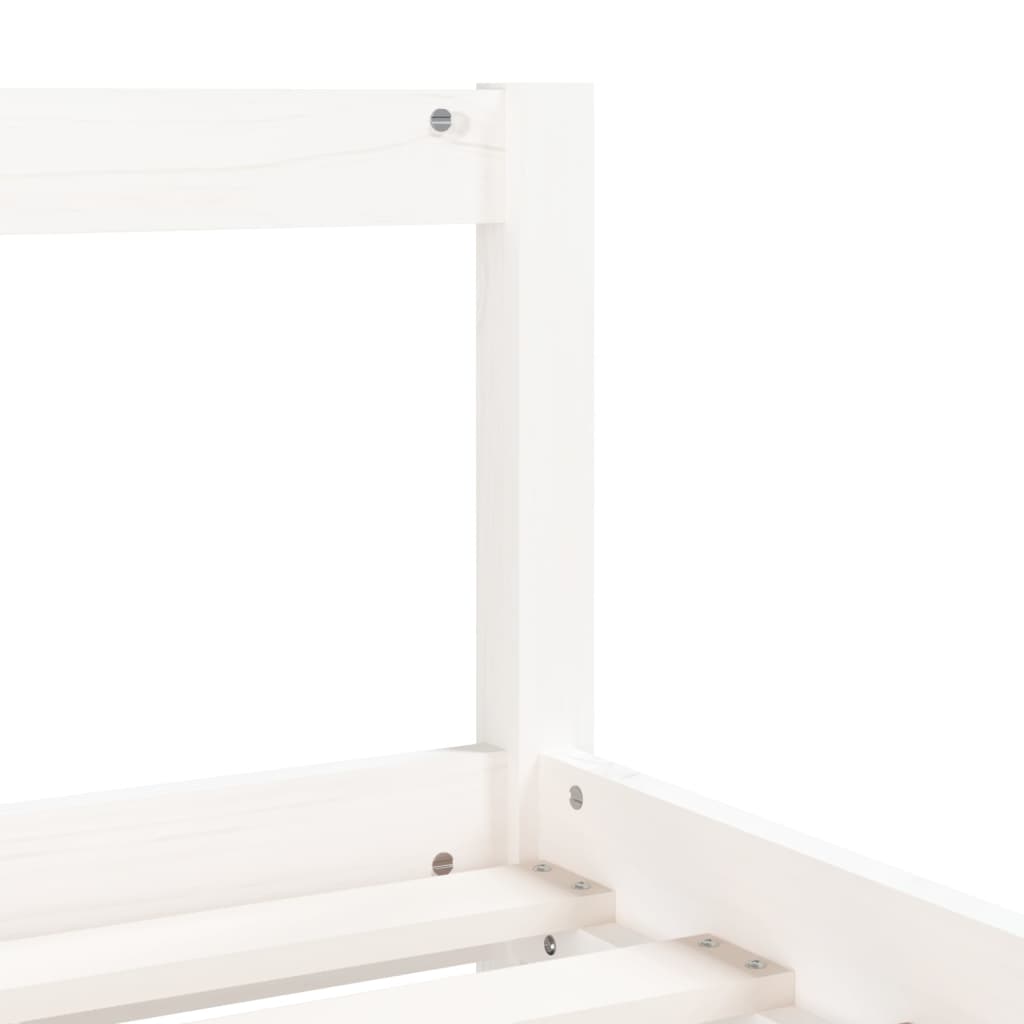 Children's bed frame 90x200 cm solid pine white