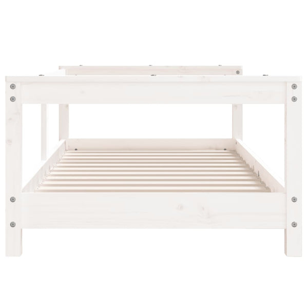 Estructura de cama infantil 70x140 cm pino macizo blanco