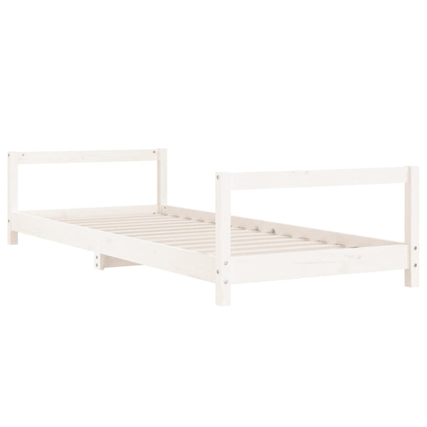 Estructura de cama infantil 90x190 cm pino macizo blanco