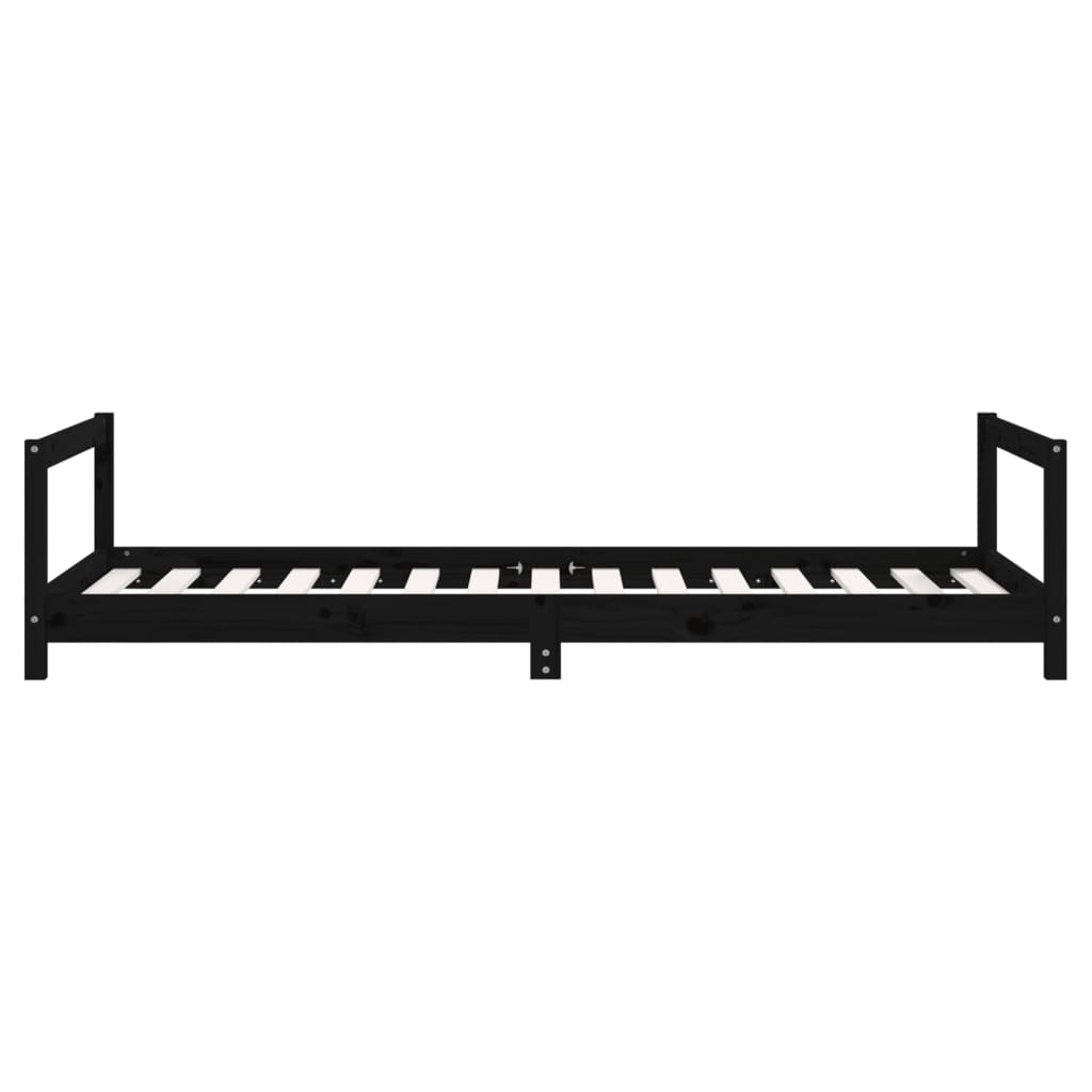 Children's bed frame 90x190 cm black solid pine