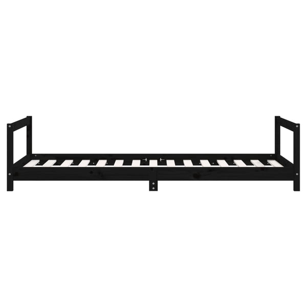 Estructura de cama infantil 90x190 cm pino macizo negro