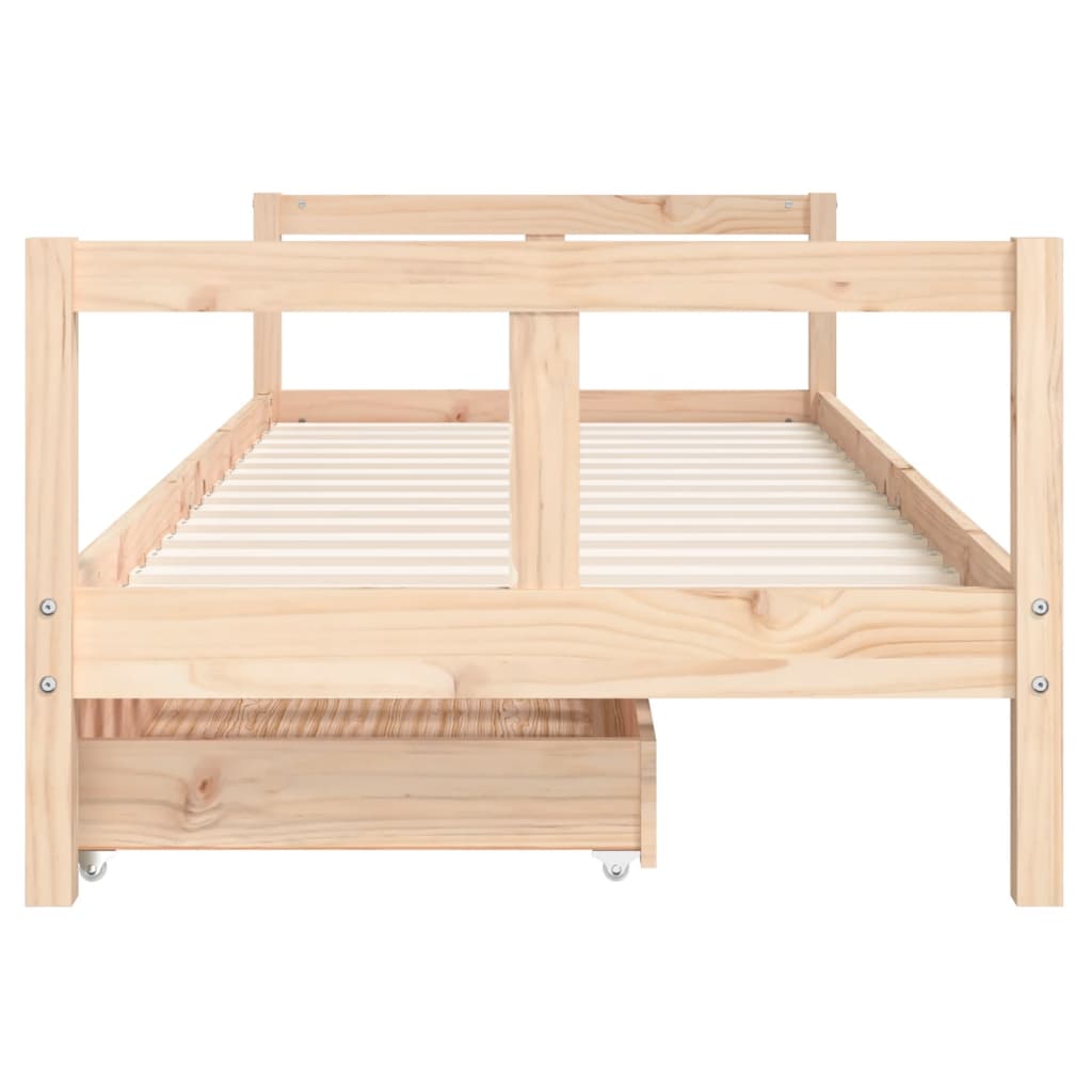 Children's bed frame with drawers 80x200 cm solid pine