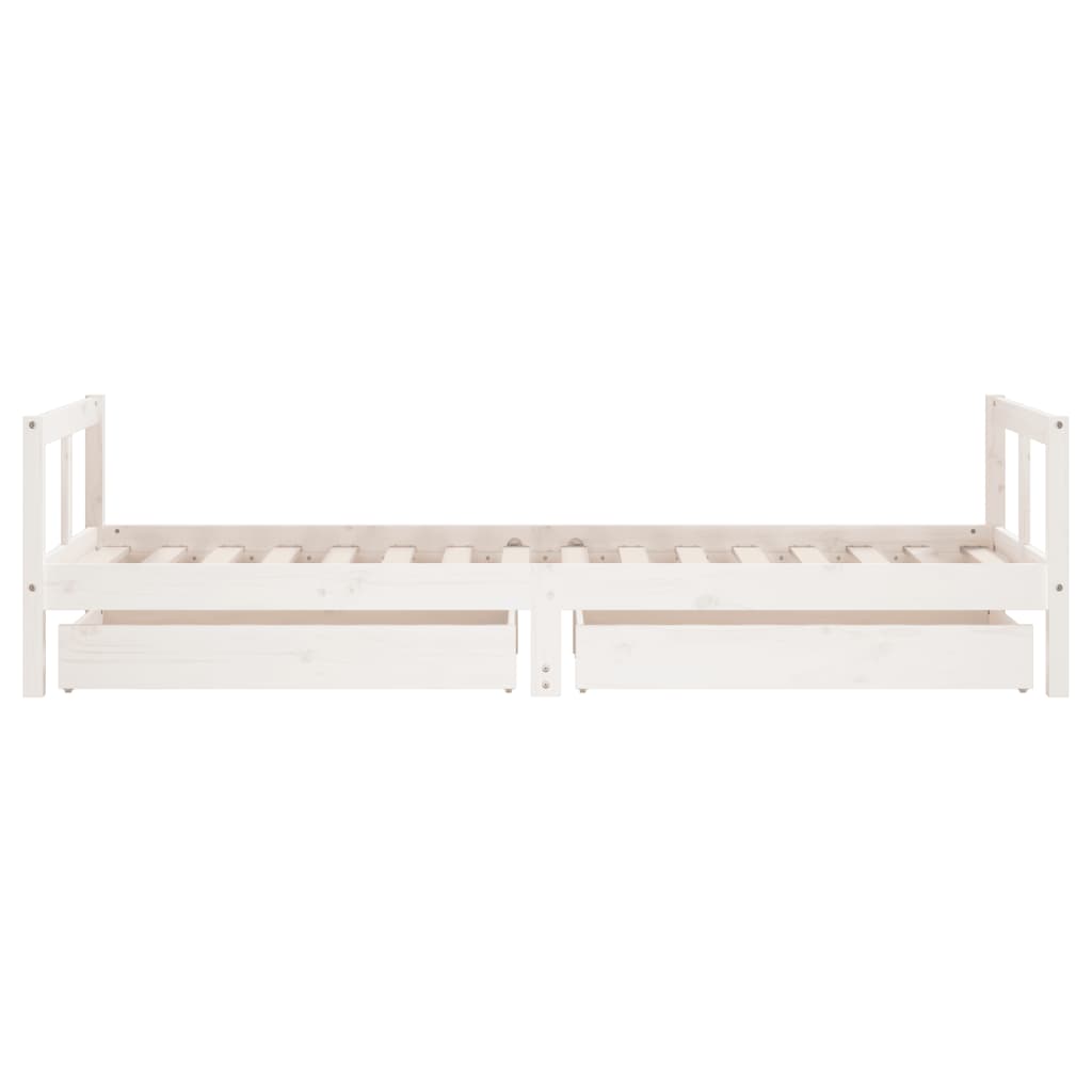 Estructura de cama infantil con cajones 80x200cm pino macizo blanco