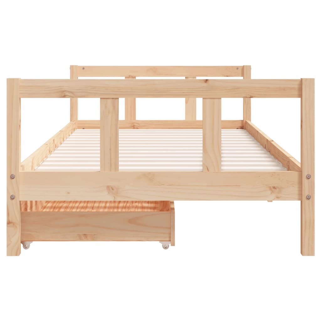 Children's bed frame with drawers 90x200 cm solid pine