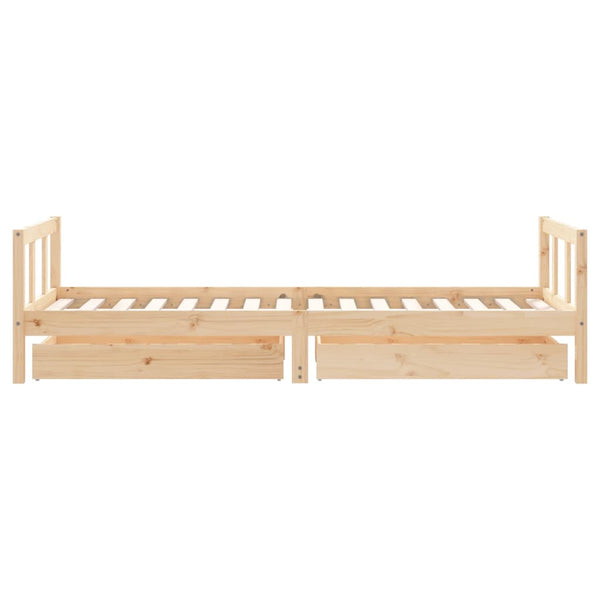 Children's bed frame with drawers 90x200 cm solid pine