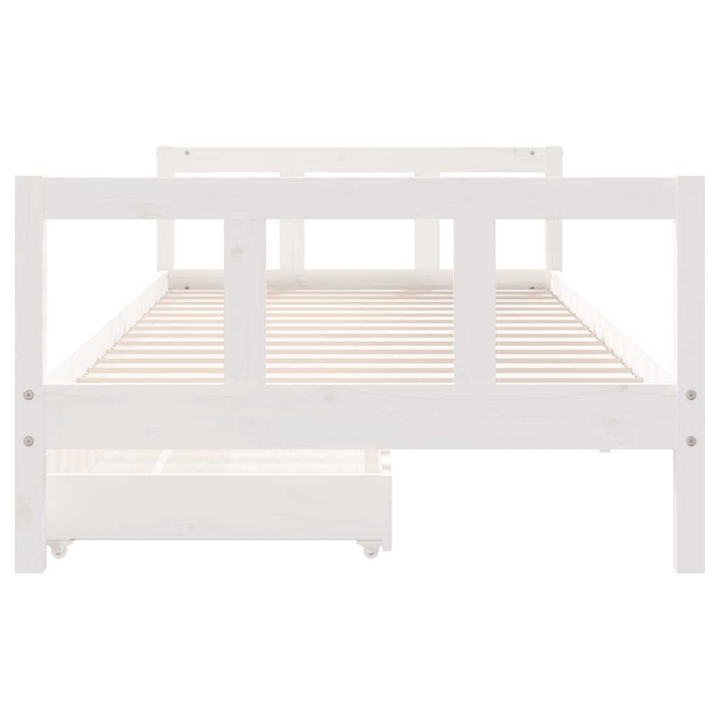 Estructura de cama infantil con cajones 90x200 cm pino macizo blanco