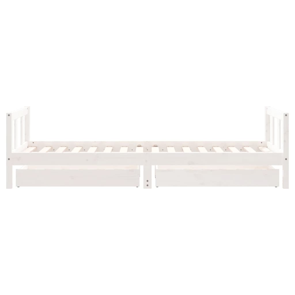 Estructura de cama infantil con cajones 90x200 cm pino macizo blanco