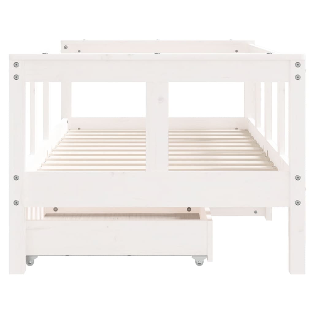 Estructura de cama infantil con cajones 70x140 cm pino macizo blanco