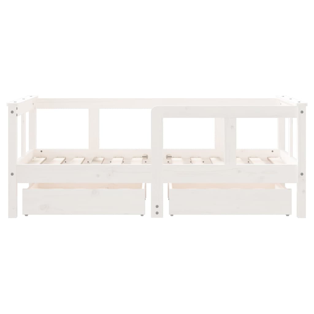 Estructura de cama infantil con cajones 70x140 cm pino macizo blanco