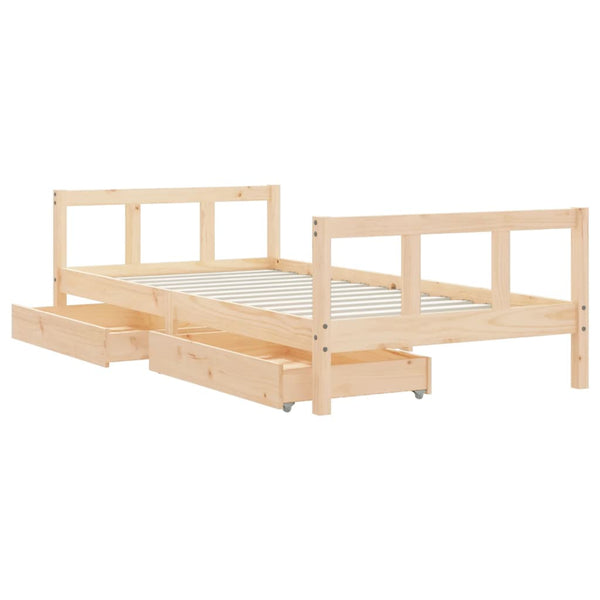 Children's bed frame with drawers 90x190 cm solid pine