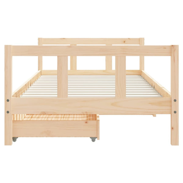 Children's bed frame with drawers 90x190 cm solid pine