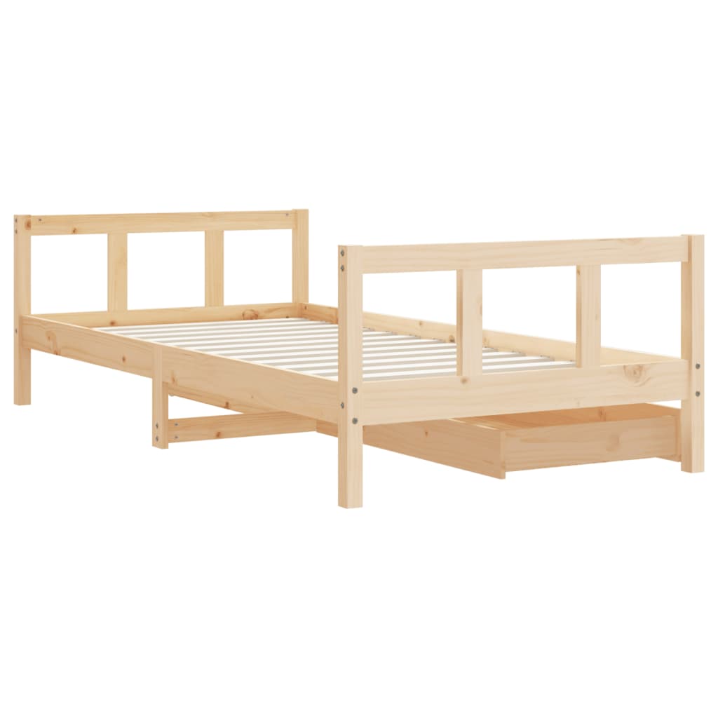 Estrutura de cama infantil c/ gavetas 90x190 cm pinho maciço