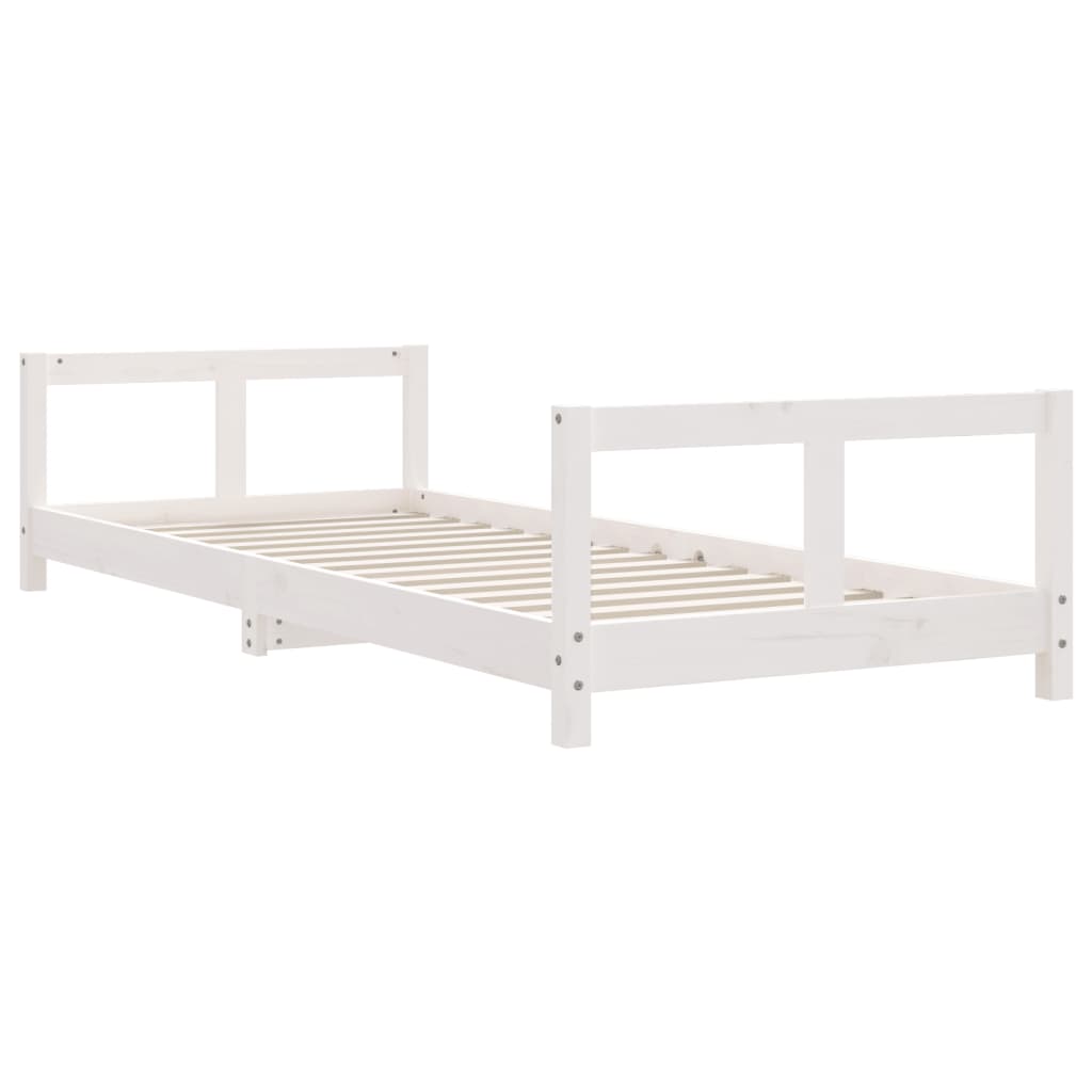 Estructura de cama infantil 80x200 cm pino macizo blanco