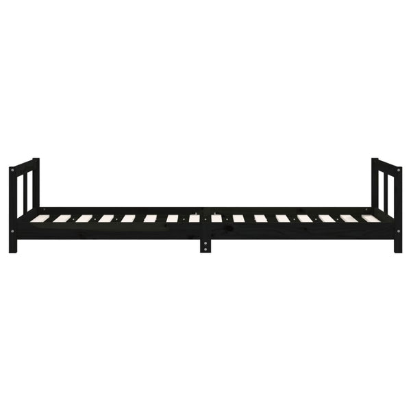 Estructura de cama infantil de pino macizo negro 80x200 cm