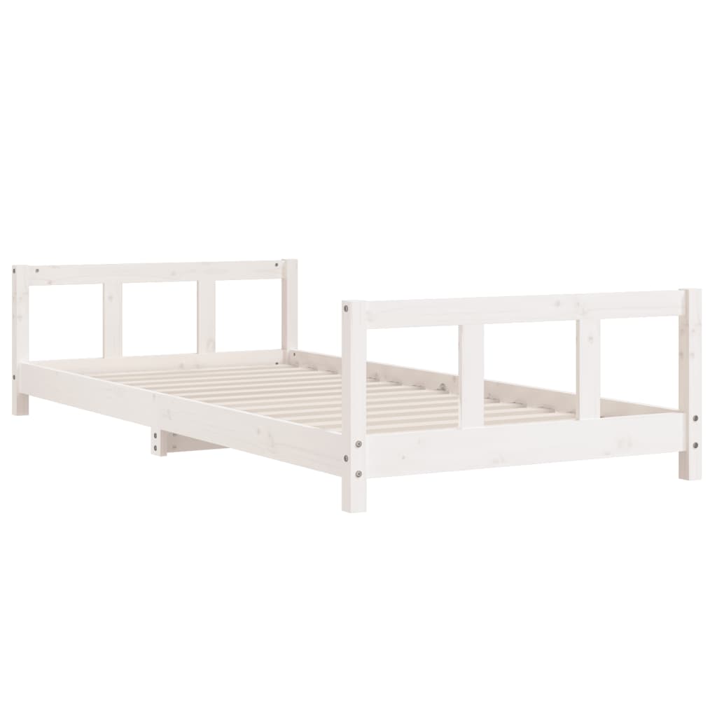 Estructura de cama infantil 90x200 cm pino macizo blanco