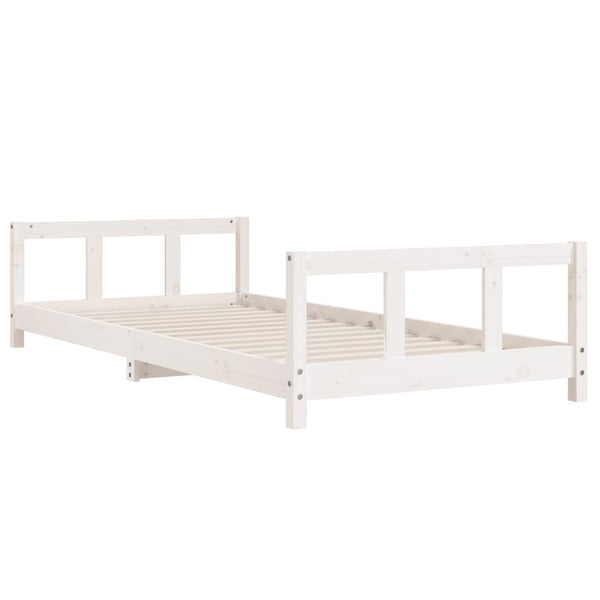 Children's bed frame 90x200 cm solid pine white