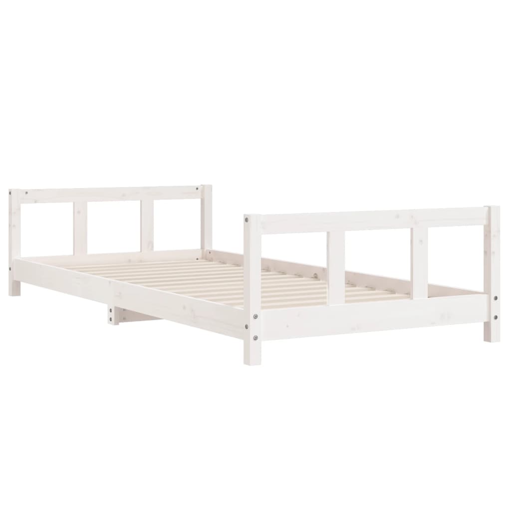 Estrutura de cama infantil 90x200 cm pinho maciço branco