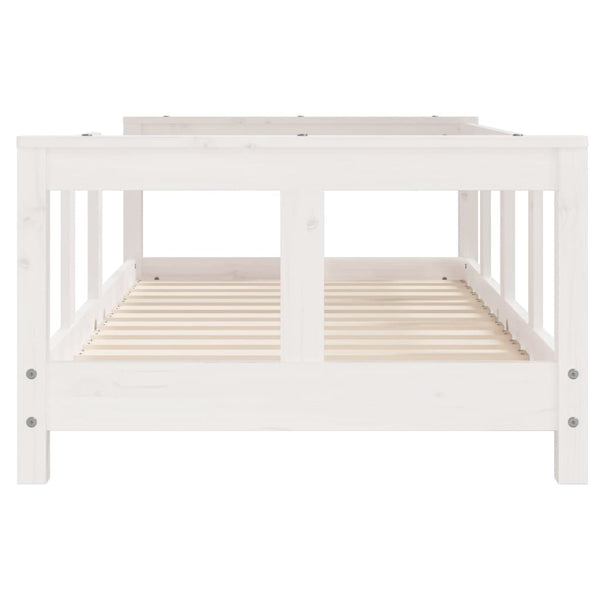 Estructura de cama infantil 70x140 cm pino macizo blanco