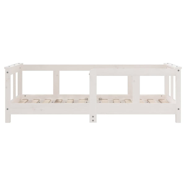 Estructura de cama infantil 70x140 cm pino macizo blanco