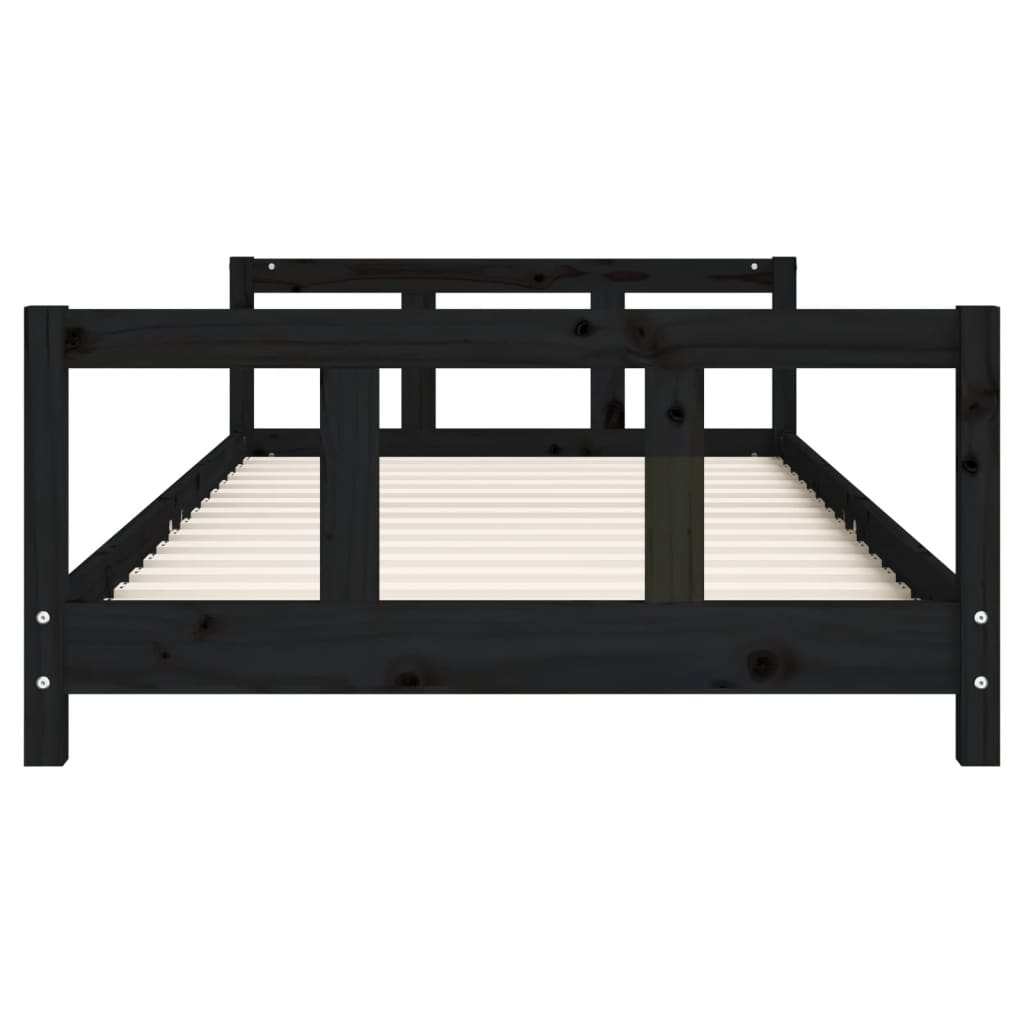 Estructura de cama infantil 90x190 cm pino macizo negro