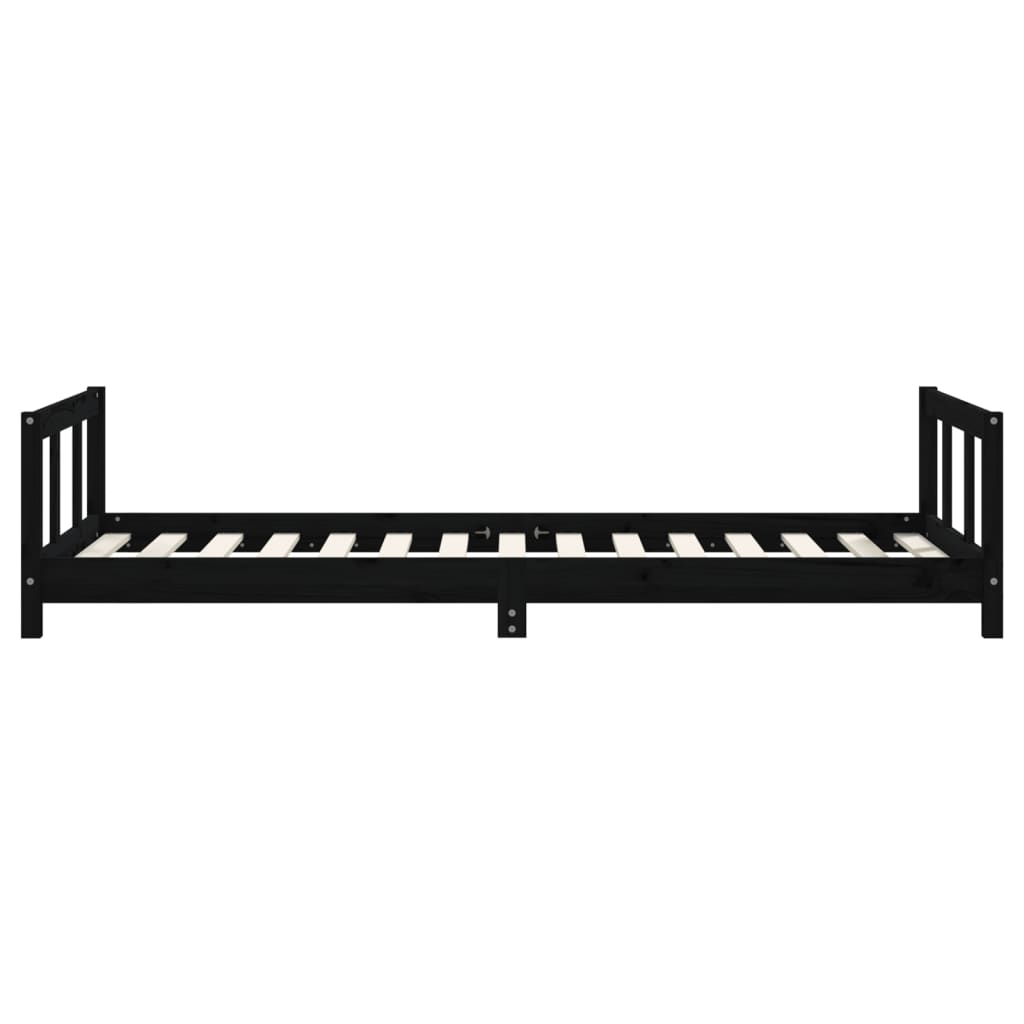 Estructura de cama infantil 90x190 cm pino macizo negro