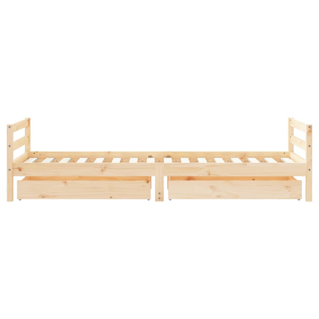 Children's bed frame with drawers 80x200 cm solid pine