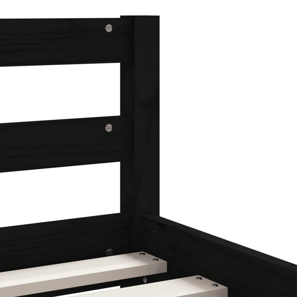 Children's bed frame with drawers 80x200cm black solid pine