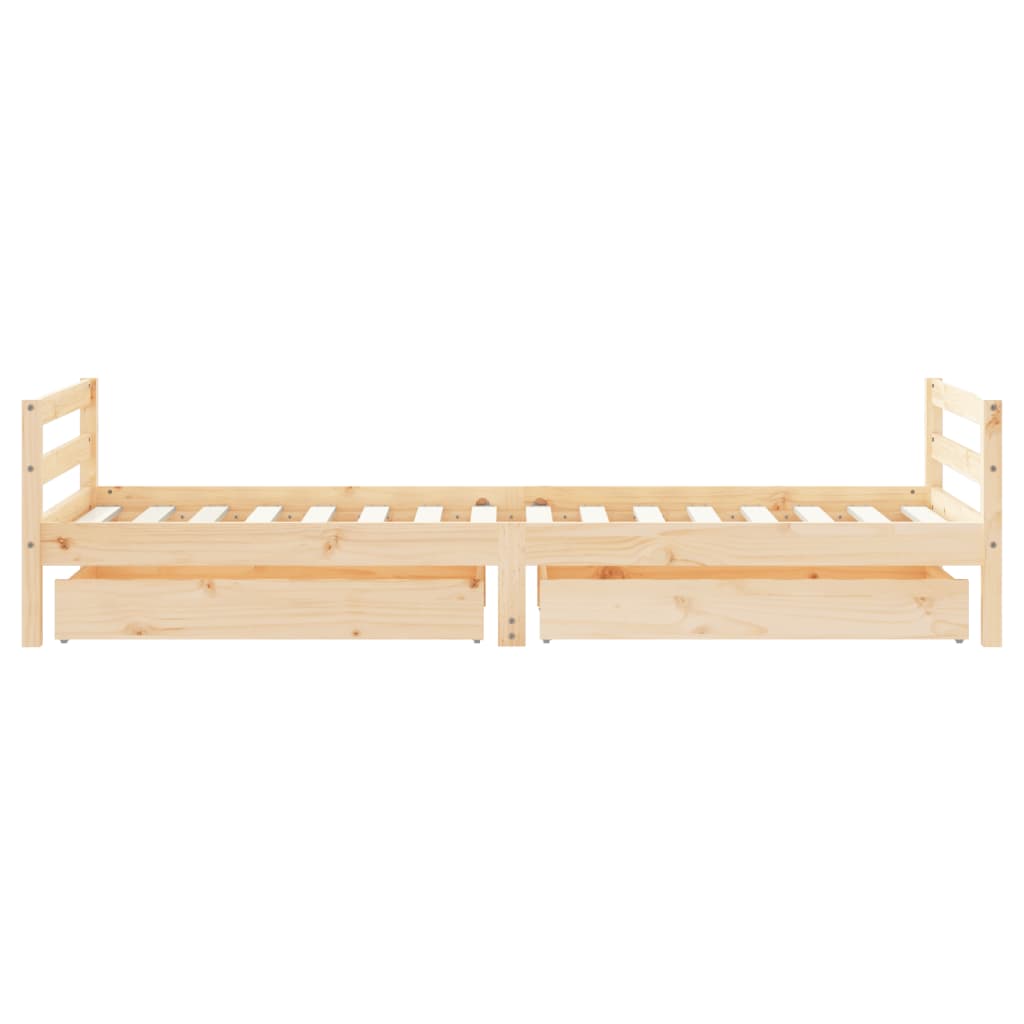 Children's bed frame with drawers 90x200 cm solid pine