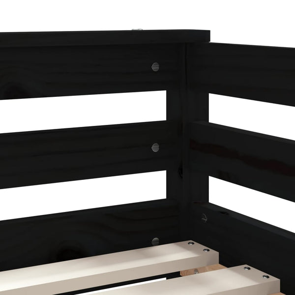 Estructura de cama infantil con cajones 70x140 cm pino macizo negro